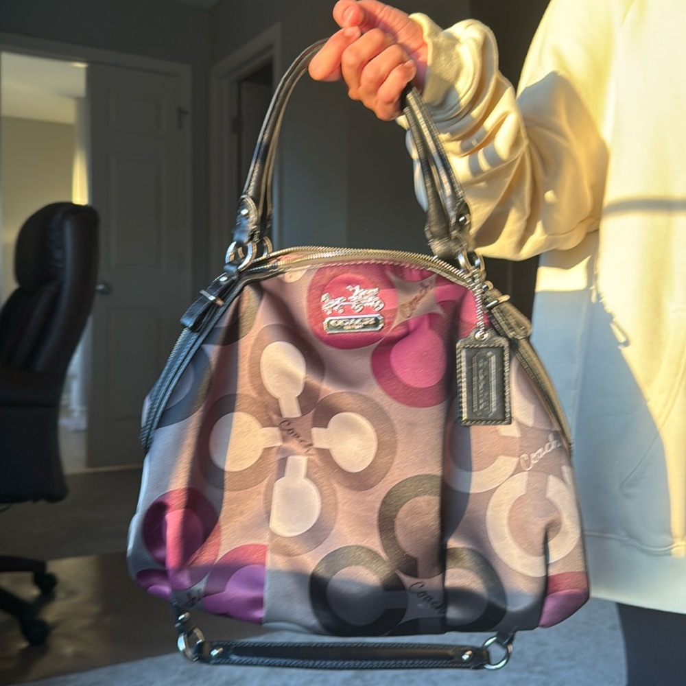 Coach satin purple bag